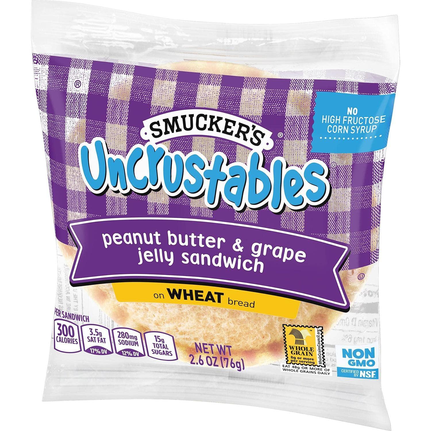 Smuckers Uncrustables Peanut Butter & Grape Jelly Sandwich 48 - 2.6 Oz)