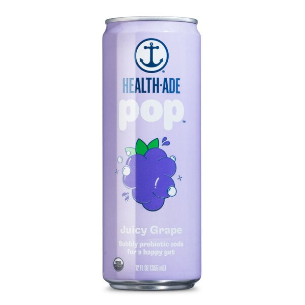 HealthAde Pop Juicy Grape Functional Prebiotics Soda Alternative